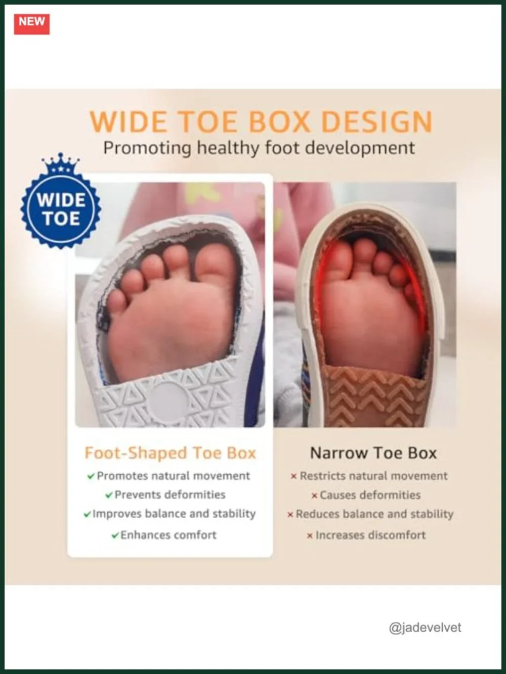 Toddler Barefoot Sneakers Wide Toe Box Zero Drop Soft Sole Non Slip Hook Loop
